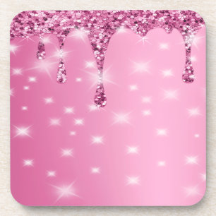Dessous-de-verre Elégant séchoir à Parties scintillant rose chaud