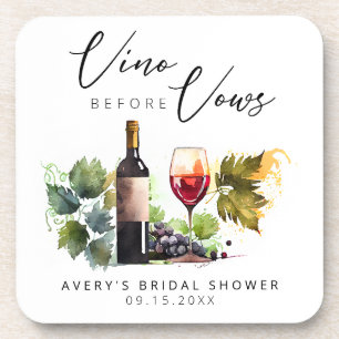 Dessous-de-verre Elegant Vino avant Vœux aquarelle Vignoble