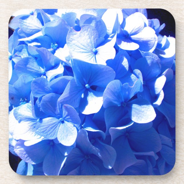 Dessous-de-verre ElégantCobalt bleu floral élégant hydrangeas (Devant)