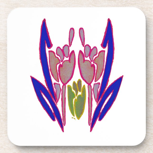 Dessous-de-verre Elégante aquarelle Rose Imprimer (Devant)