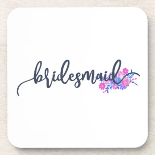 Dessous-de-verre Élégante calligraphie Mariage de Bridesmaid   DESS