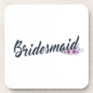 Dessous-de-verre Élégante calligraphie Mariage de Bridesmaid   DESS