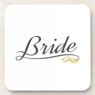 Dessous-de-verre Élégante calligraphie Mariage de mariée   DESSOUS 