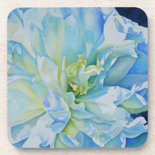 Dessous-de-verre Elégante couleur bleue turquoise florale