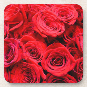 Dessous-de-verre Élégantes fleurs rouges à fleurs rouges Roses roug