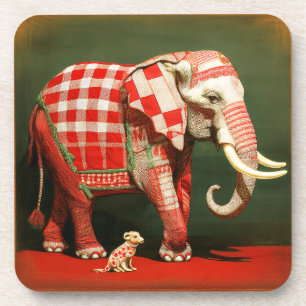 Dessous-de-verre Eléphant Rose Et Polka Dot Chihuahua