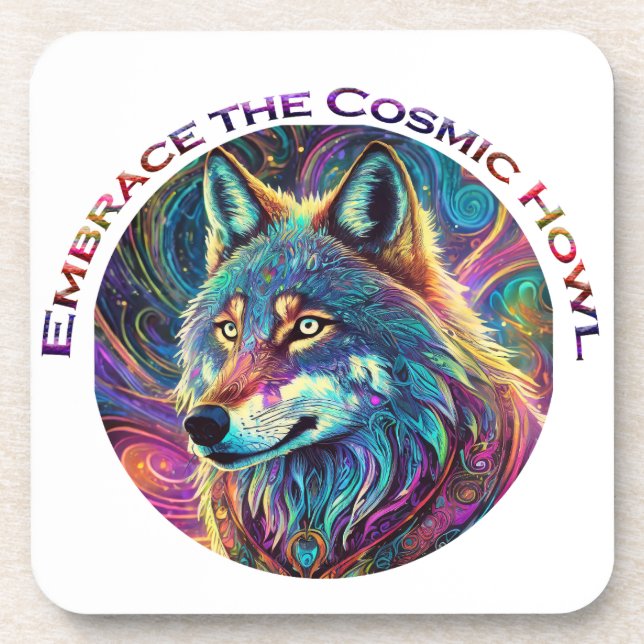 Dessous-de-verre Embrassez le loup de Howl cosmique (Devant)