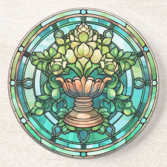 Dessous de verre Emerald Bloom - Une touche de cha (Devant)