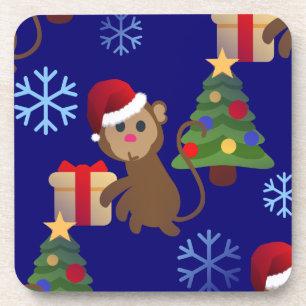 Dessous-de-verre Émotion de singe de père Noël