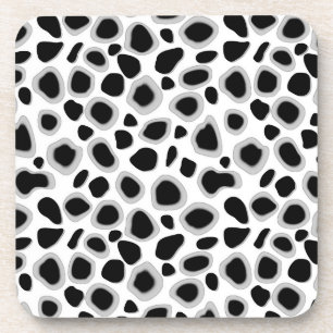 Dessous-de-verre Empreinte de léopard - noir et blanc