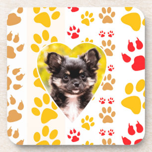 Dessous-de-verre Empreintes de pattes cardiaques du Chihuahua