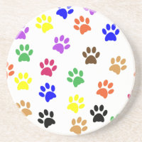 Dessous de verre Empreintes de pattes de chien col