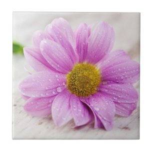 Dessous de verre en carreau de céramique fleur de