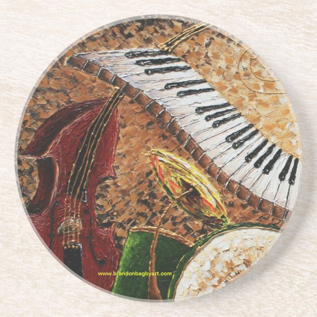 Dessous de verre en croissant de boissons de piano (Devant)