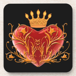 Dessous de verre en filigrane de coeur de couronne