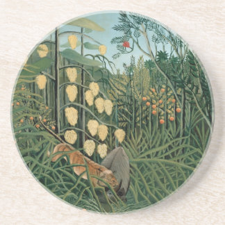 DESSOUS DE VERRE EN GRÈS 虎と牛の戦い