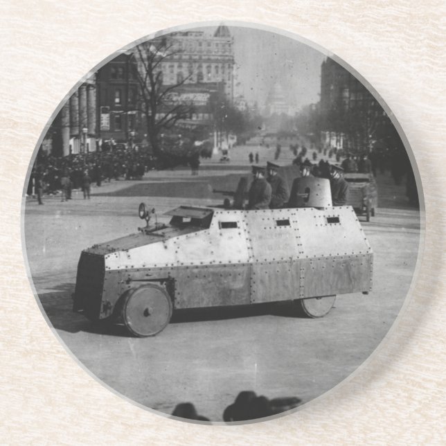 Dessous De Verre En Grès 27 mars 1917 :  L'escadron de véhicule blindé (Devant)