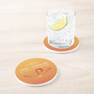 Dessous De Verre En Grès 60e anniversaire de jubilé Nun Pax Cross, Orange