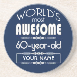 Dessous De Verre En Grès 60e anniversaire du meilleur bleu foncé