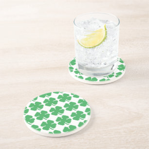 Dessous De Verre En Grès 8 bits Pixel Lucky Four Leaf Clocher