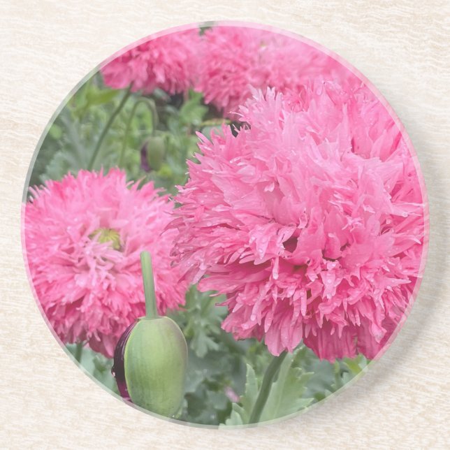 Dessous De Verre En Grès 9e anniversaire du Mariage, Poppy (Devant)