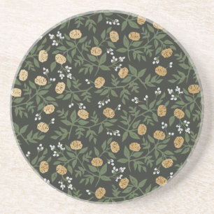 Dessous de verre en grès à motif floral