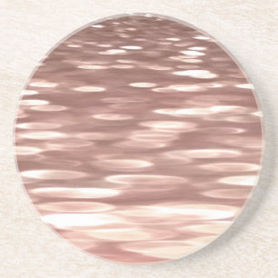 Dessous De Verre En Grès Abstract #3: Copper Rose Gold