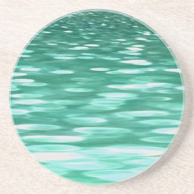 Dessous De Verre En Grès Abstrait #3 : Shimmer vert (Devant)