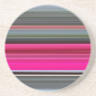 Dessous De Verre En Grès Abstrait n° 1 : Cerise et gris