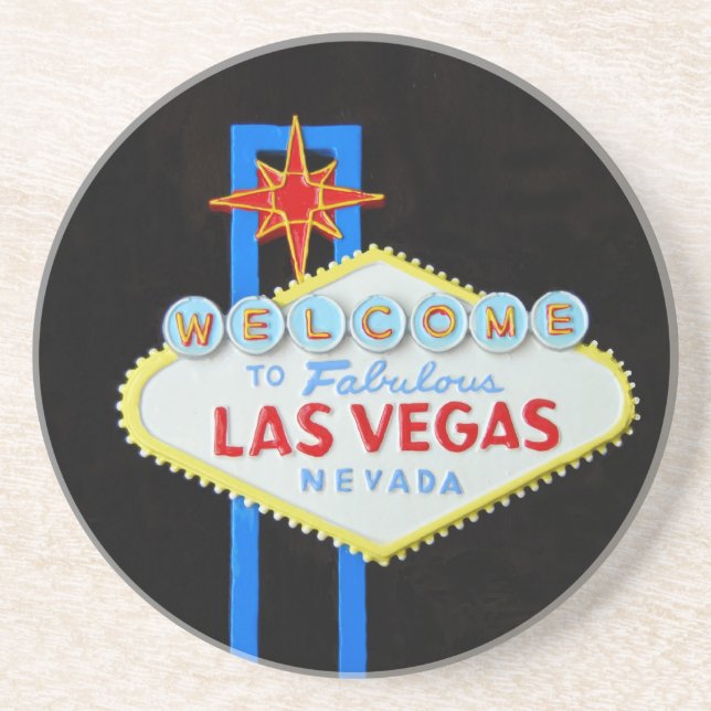 Dessous De Verre En Grès Affiche de bienvenue de Las Vegas (Devant)