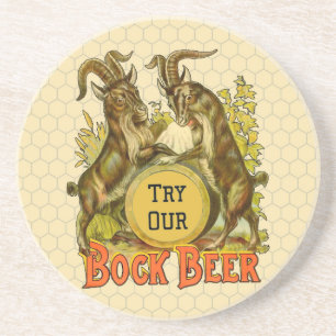 Dessous De Verre En Grès Affiche de bière Bock vintage : Antique Goat Saloo