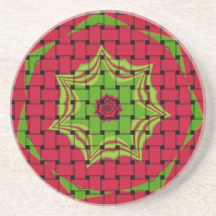 Dessous De Verre En Grès African Lovely Design rouge tissé