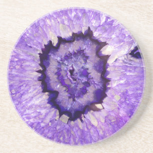Dessous De Verre En Grès Agate pourpre Geode de Falln