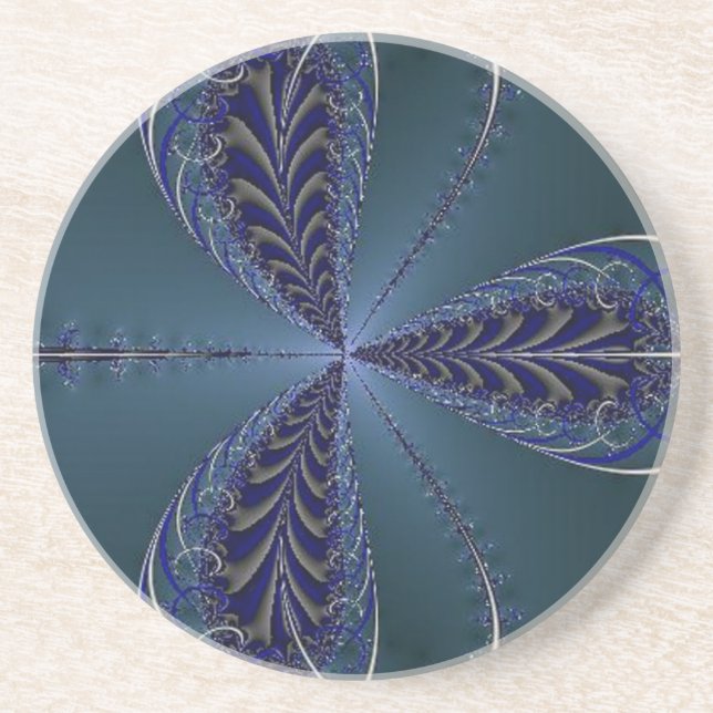 Dessous De Verre En Grès Ailes D'Insectes Délicates À Minuit (Devant)