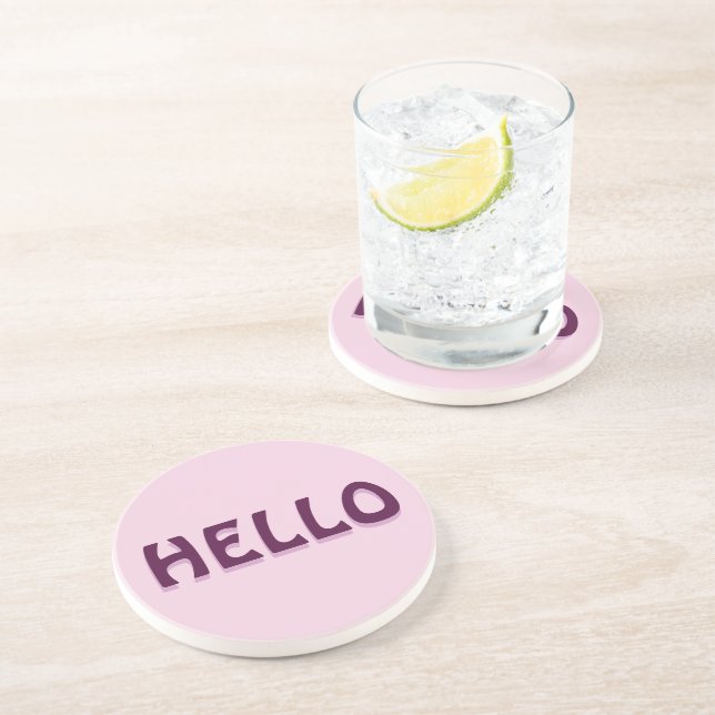 DESSOUS DE VERRE EN GRÈS AIMANT AVEC BONJOUR (Côté)