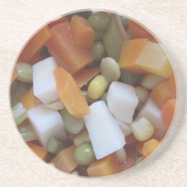 Dessous De Verre En Grès Aimer les légumes mixtes (Devant)