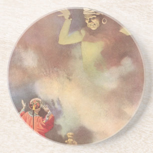 Dessous De Verre En Grès Aladdin et le Génie de la Lampe, Godwin vintage