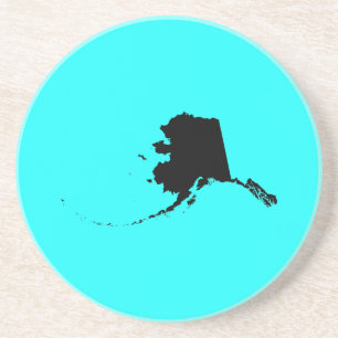 Dessous De Verre En Grès Alaska en Noir et Aqua
