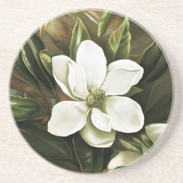 Dessous De Verre En Grès Alicia H. Laird : Magnolia Grandflora (Devant)