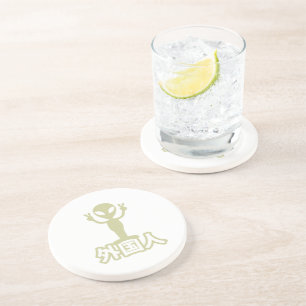 Dessous De Verre En Grès Alien Gaijin ~ Kanji Nihongo / Langue japonaise