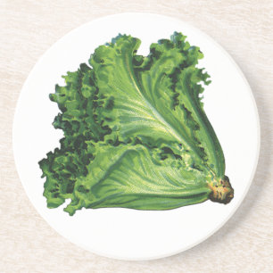 Dessous De Verre En Grès Aliments Anciens, Légumes de laitue à feuilles ver