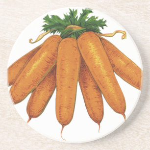 Dessous De Verre En Grès Aliments d'époque, bouquet de carottes biologiques