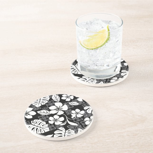 DESSOUS DE VERRE EN GRÈS ALOHA VENDREDI (NOIR) (Côté)
