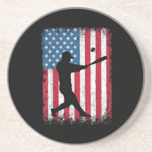 Dessous De Verre En Grès American Flag Baseball Team Cadeau pour Hommes Gar