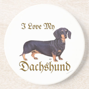 Dessous De Verre En Grès Amour de Dachshund