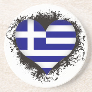 Dessous De Verre En Grès Amour Grèce du cru I