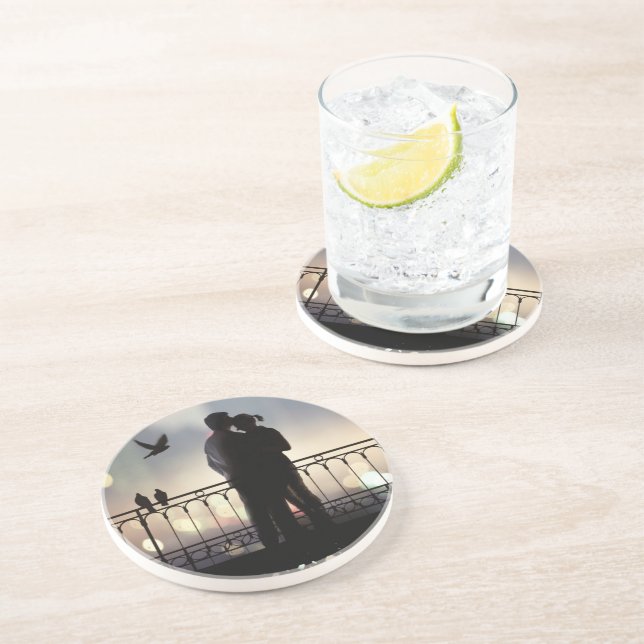 Dessous De Verre En Grès Amoureux (Côté)