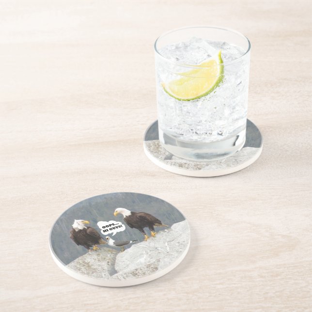 Dessous De Verre En Grès Amusants aigles et mouettes (Côté)