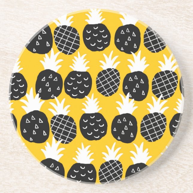 Dessous De Verre En Grès Ananas noir (Devant)