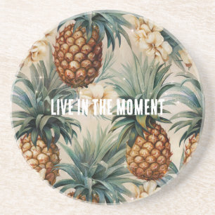 Dessous De Verre En Grès Ananas tropicaux Floral